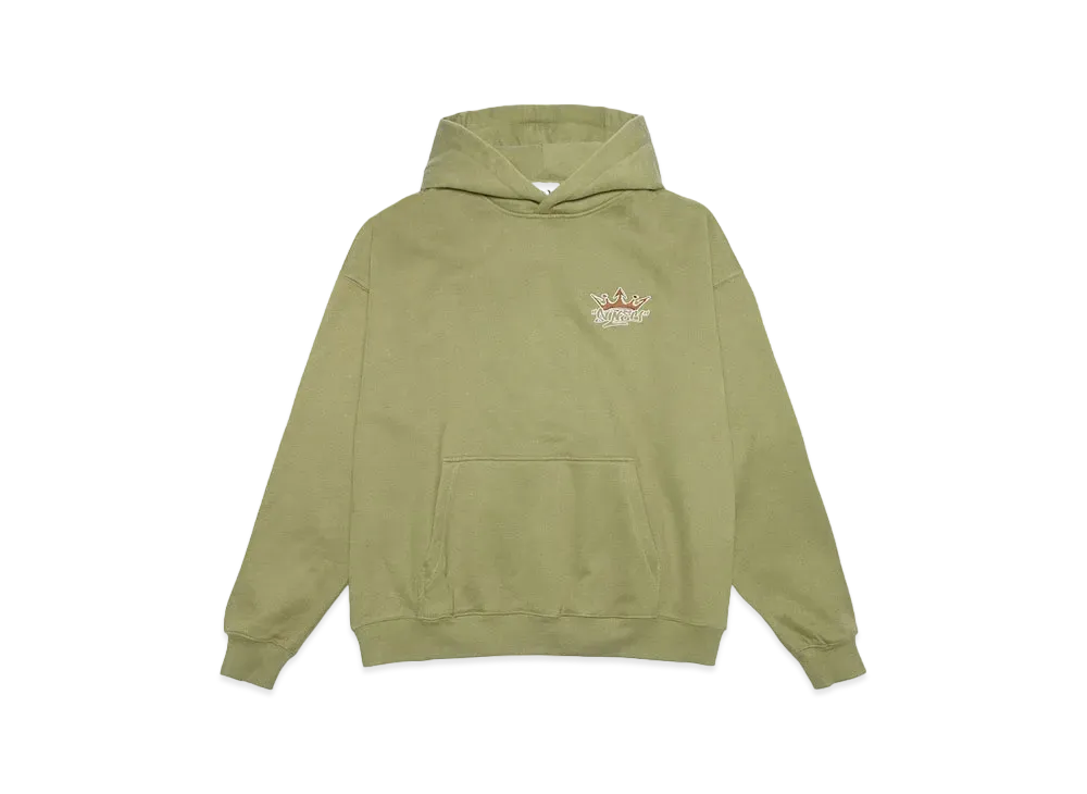 9090 King Logo Slub Denim Zip Hoodie 