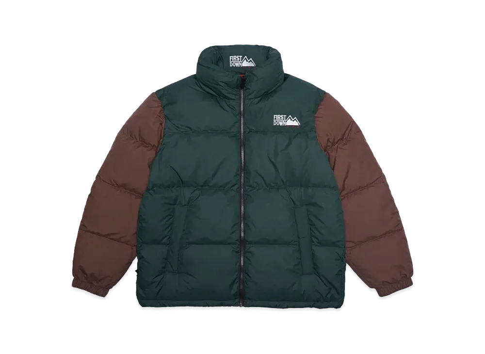 FIRST DOWN BUBBLEDOWN JKT B&B "GREEN x BROWN"