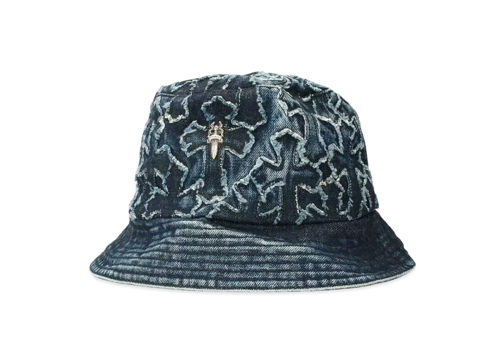 Chrome Hearts Denim Cross Patch Bucket Hat "Indigo"