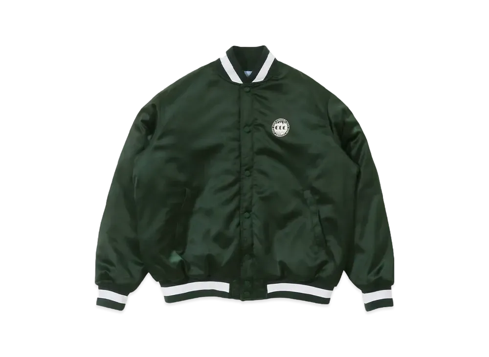 CITY COUNTRY CITY SATAIN VARSITY JACKET "GREEN"