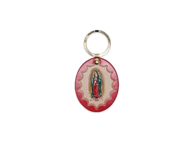 Supreme Guadalupe Leather Keychain "Red"
