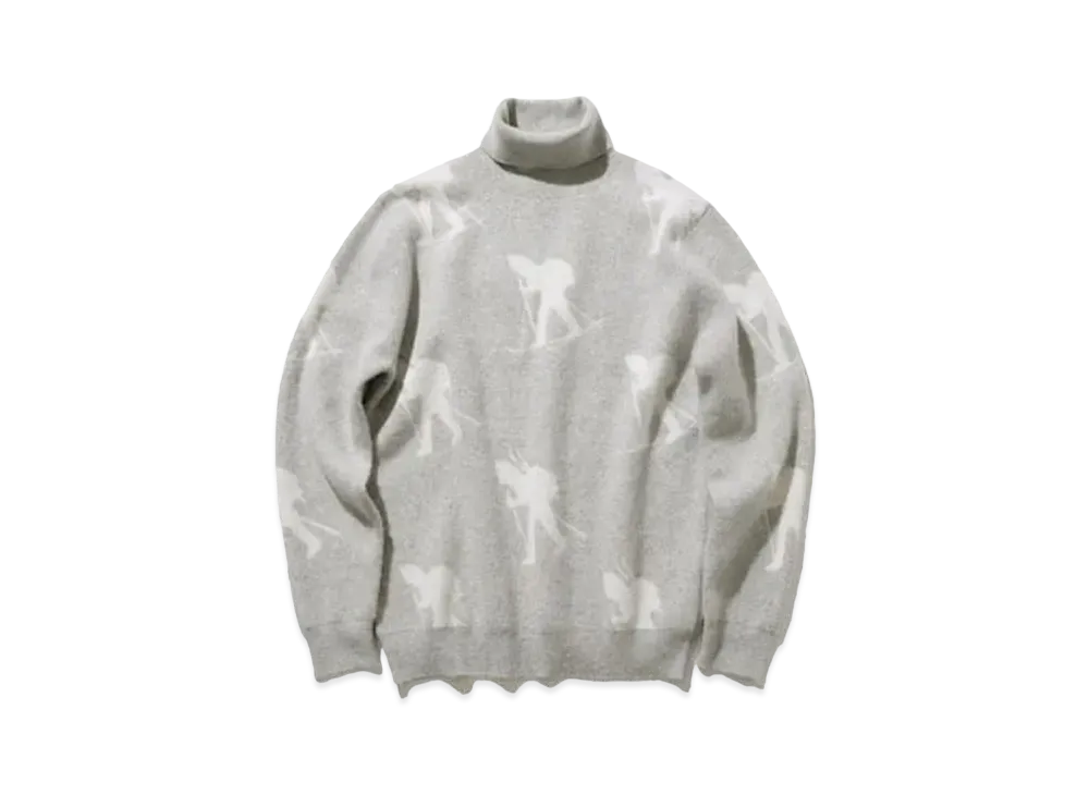 END. x Clarks Originals x BEAMS PLUS Turtle-Neck 12G Double Jacquard Ski Trek Man Pattern "Gray"