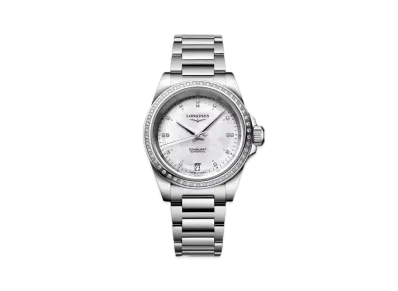 Longines Conquest 34.00mm "White Mother-of-Pearl/Stainless Steel" L3.430.0.87.6