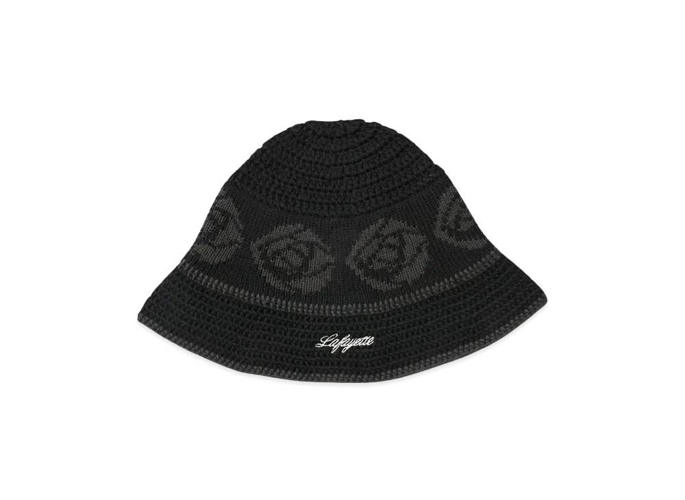 LFYT ROSE KNIT BUCKET HAT "BLACK"