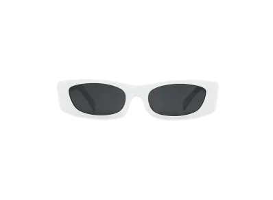 CELINE CL40245U-5525A Front: "Shiny Solid Ivory" Temple: "Shiny Solid Ivory" Lens: "Dark Smoke Grey"