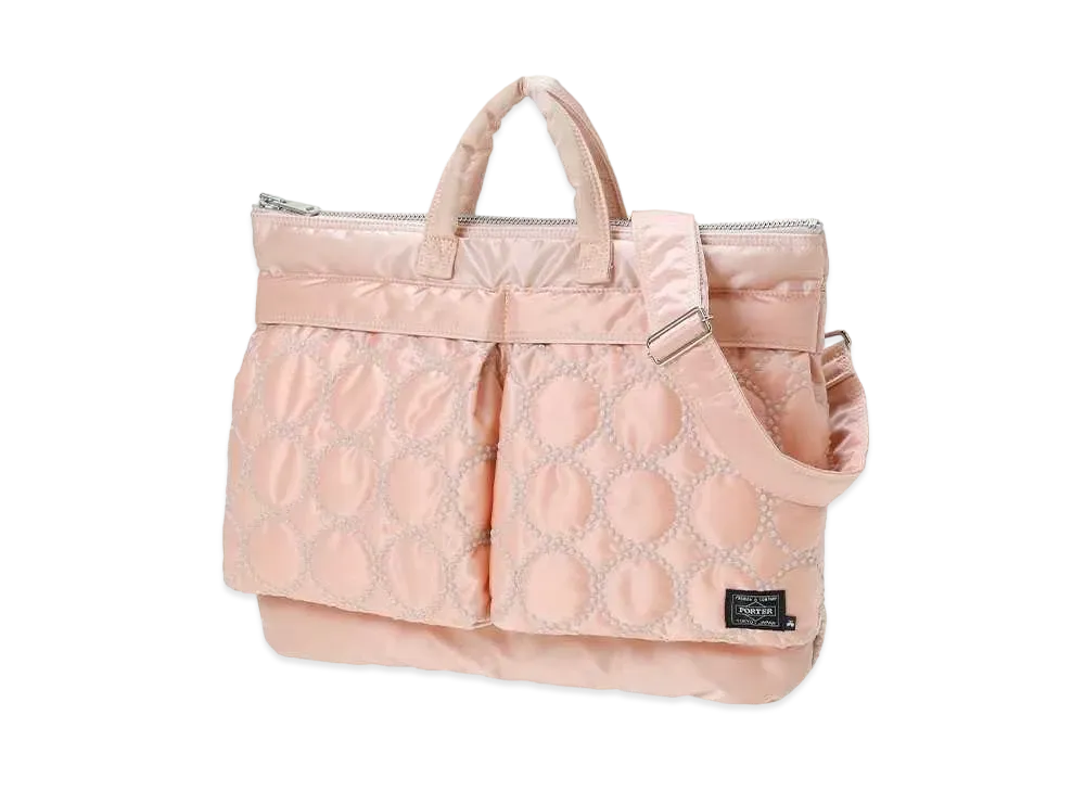 PORTER x mina perhonen 2Way Short Helmet Bag tambourine "Pink Beige"