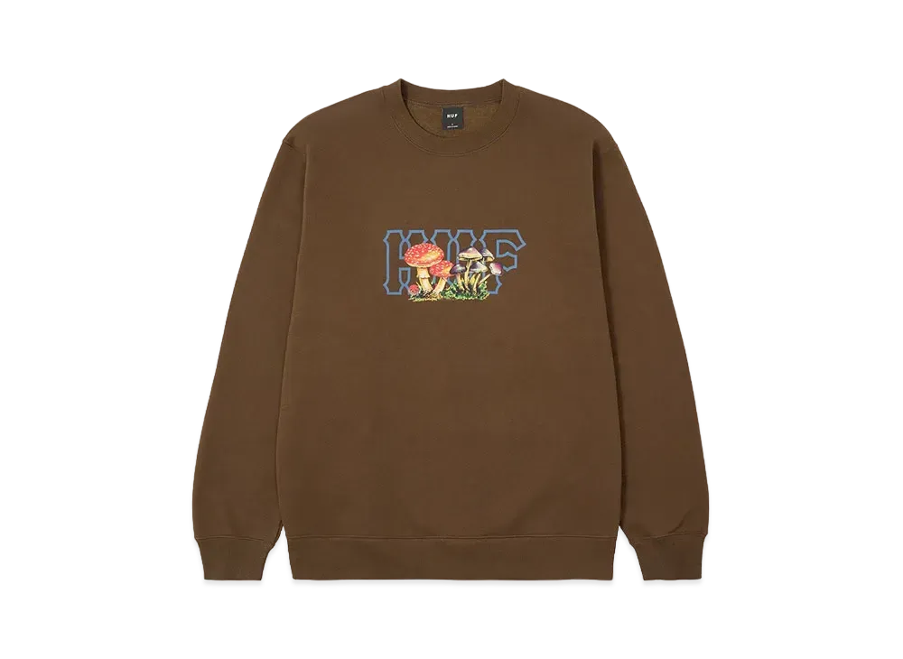 HUF Mushroom World of Mycology Crew "Coffee"