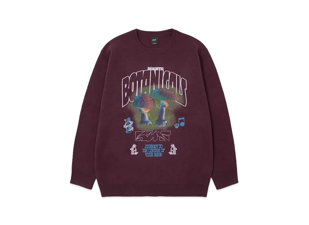 HUF Mushroom Mind Journey Sweater "Burgundy"