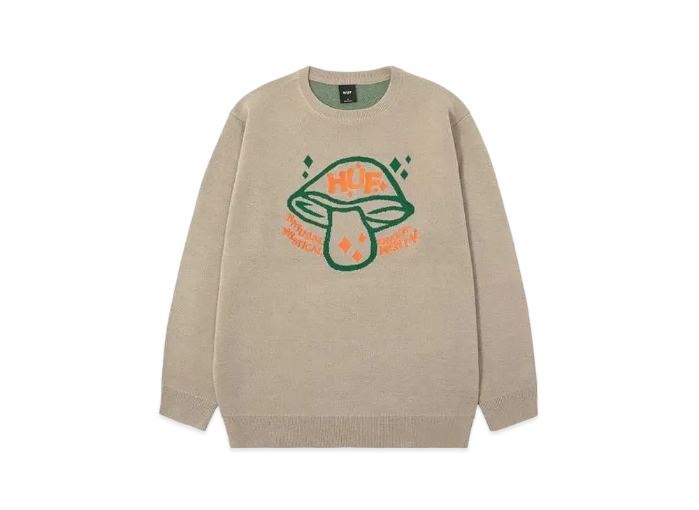 HUF Mushroom Natural Mystical Sweater "Sand"