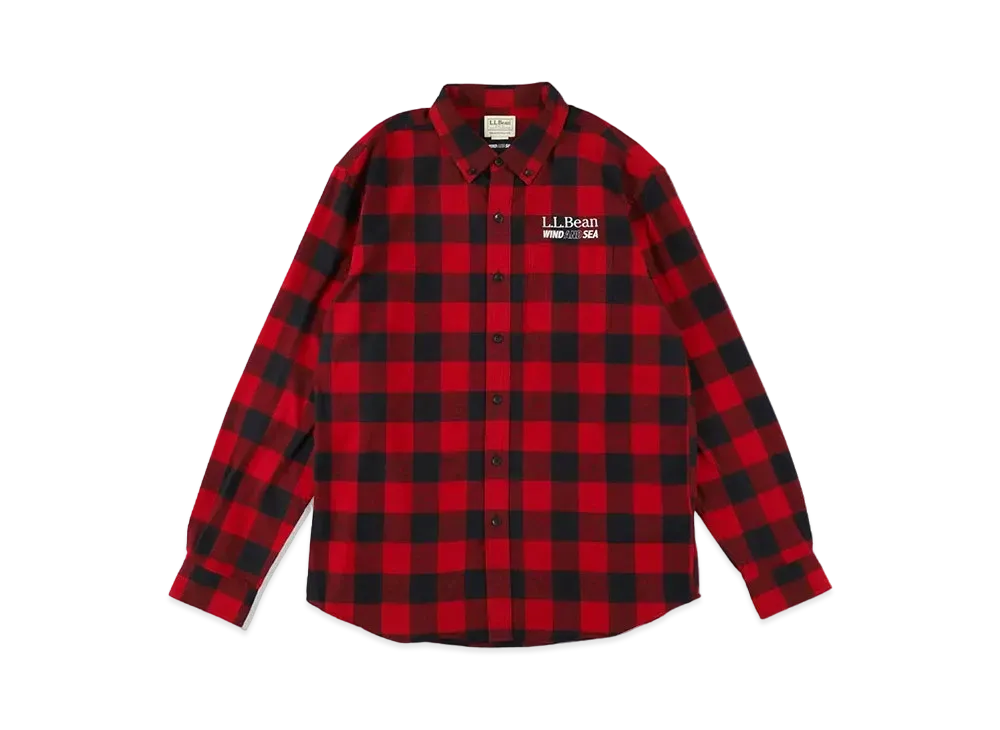 WIND AND SEA x L.L.BEAN Scotch Plaid Flannel Shirt Long Sleeve Plaid "Vintage Tartan"