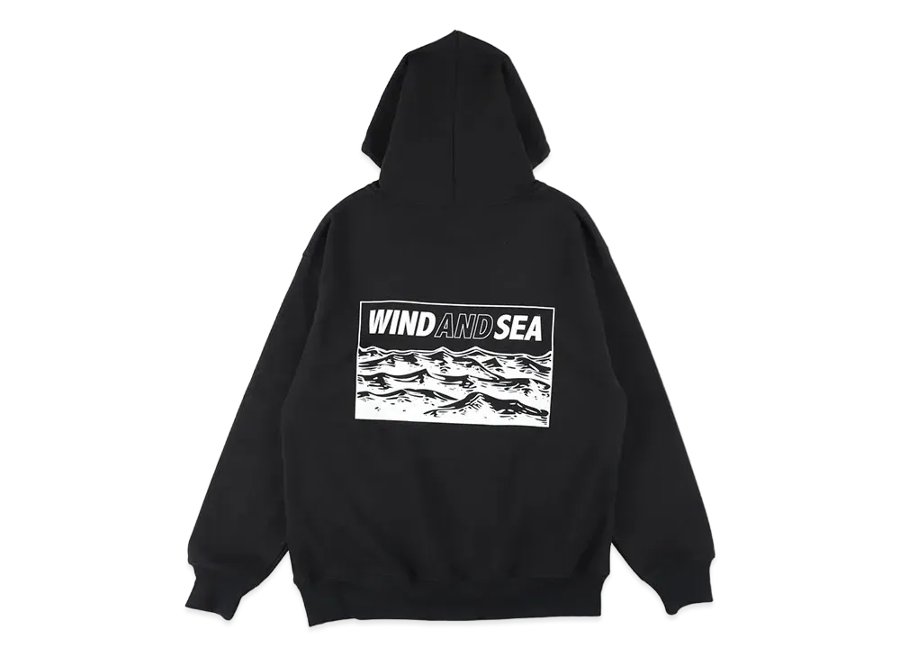 WIND AND SEA Wave Print Hoodie "Black"