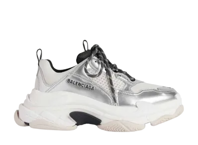 BALENCIAGA Triple S Sneaker "Black/White/Silver"