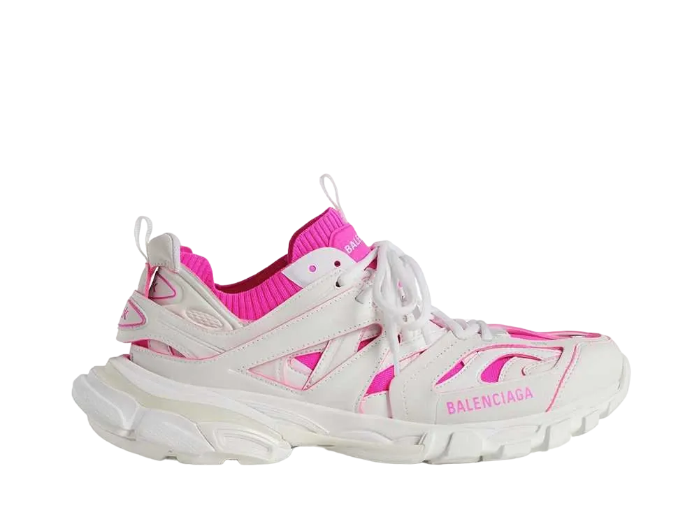 バレンシアガ ウィメンズ トラック ソックス スニーカー "ホワイト/ネオンピンク"