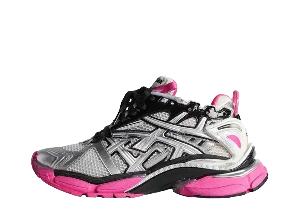 BALENCIAGA Women's Runner Sneaker "Silver/Black/Neon Pink"