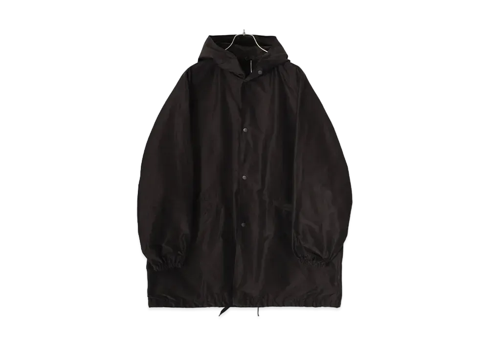 COMOLI Cotton Silk Hooded Coat "Brown"