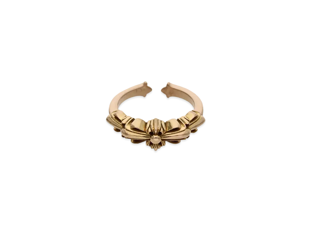 Chrome Hearts 22K Baby Classic Double Floral Cross Ring "Yellow Gold"