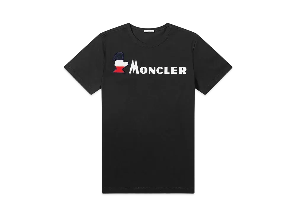 MONCLER Retro Slogan Logo Tee "Black"