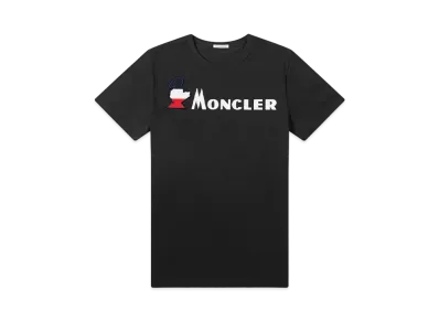 MONCLER Retro Slogan Logo Tee "Black"