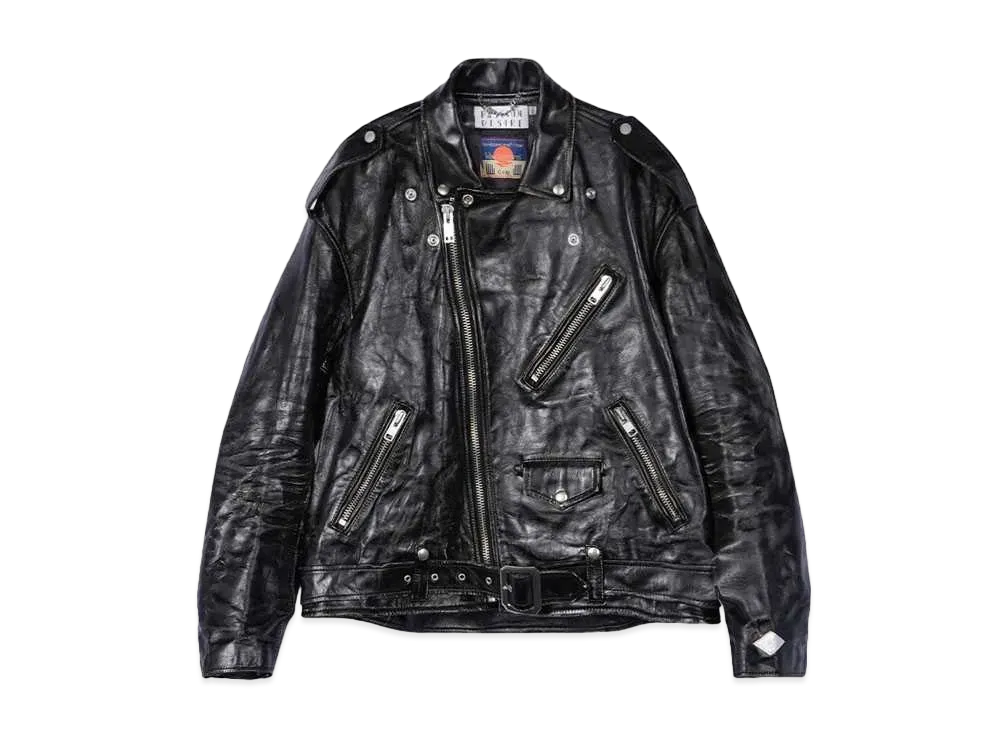 blackmeans x el conductorH DISTRESSED LEATHER BIKER JKT "BLACK"