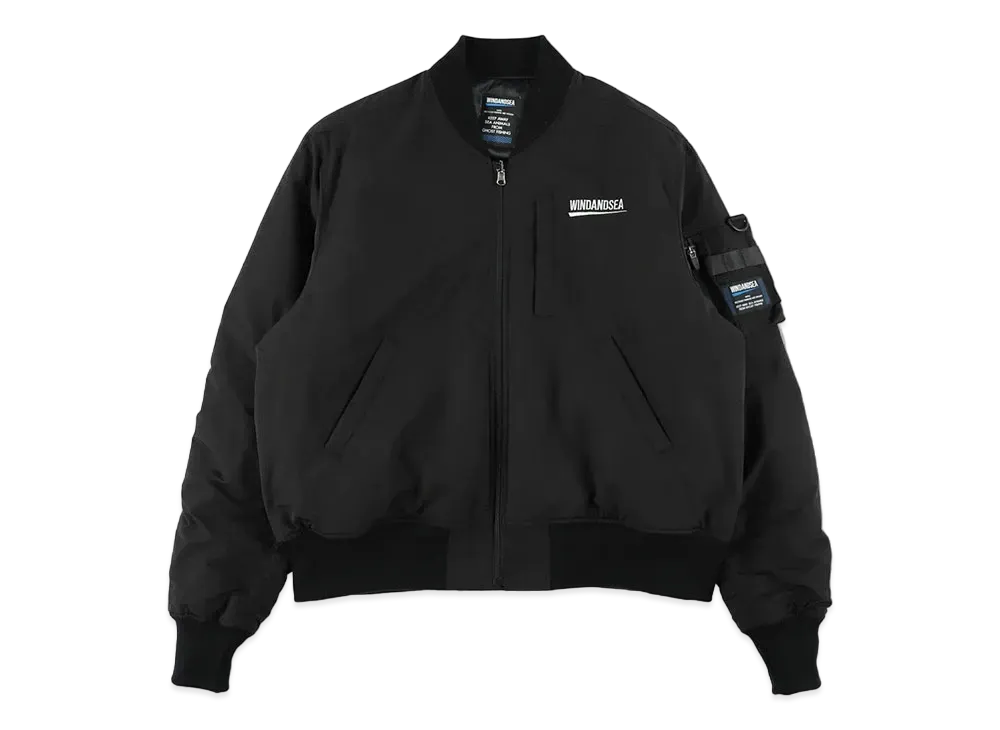 WIND AND SEA Fishnet Recycled Nylon MA-1 Jacket "Black"