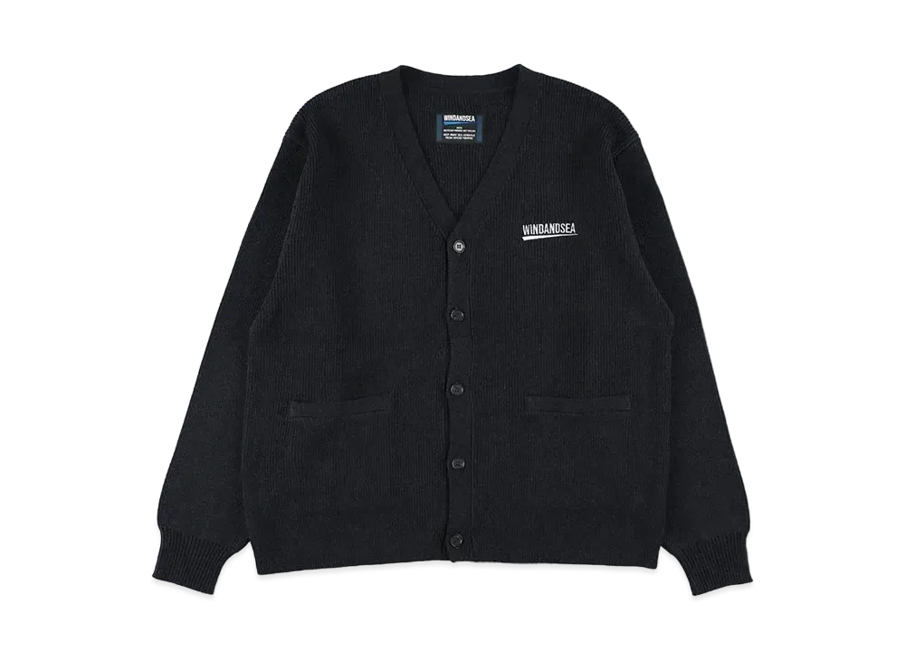 WIND AND SEA Fishnet Recycled Nylon Knit Cardigan "Black"