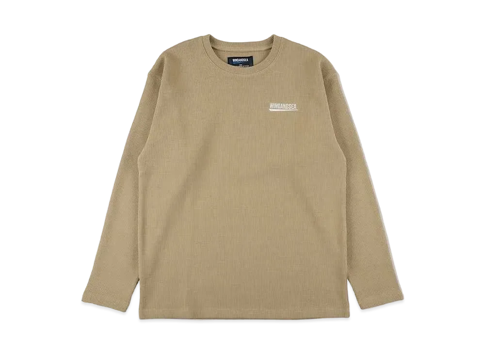 WIND AND SEA Fishnet Recycled Nylon Tharmal L/S T Shirt "Sand Gray"