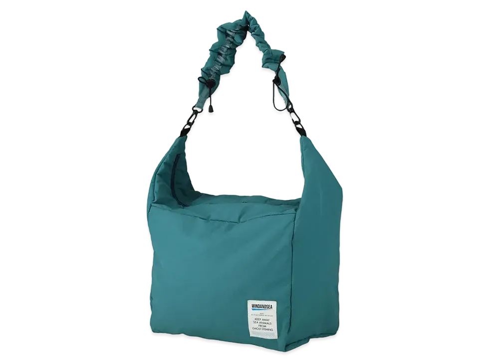 WIND AND SEA Fishnet Recycled Nylon Shoulder Bag "Sea Foam"