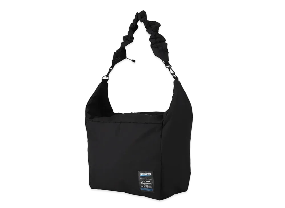 WIND AND SEA Fishnet Recycled Nylon Shoulder Bag "Black"