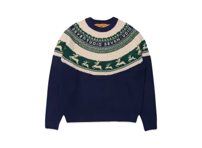 STUDIO SEVEN Nordic Crew Neck Knit "NAVY"