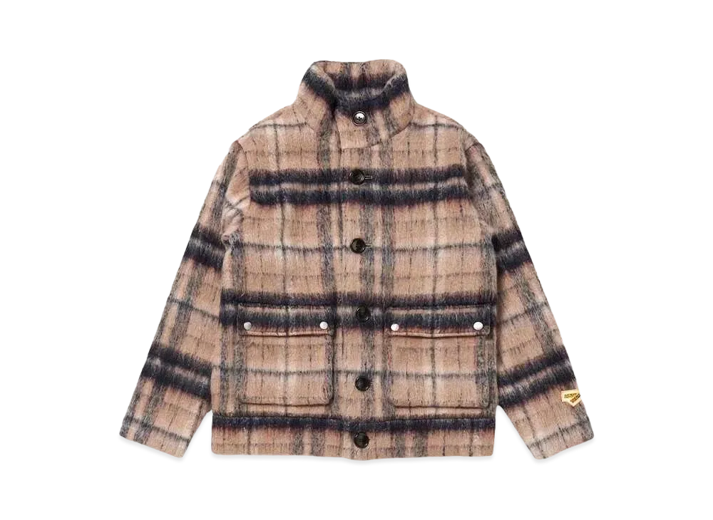 STUDIO SEVEN Check Shaggy Button JKT "BEIGE"