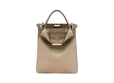 FENDI Peekaboo X-Lite Small Leather Bag "Beige"