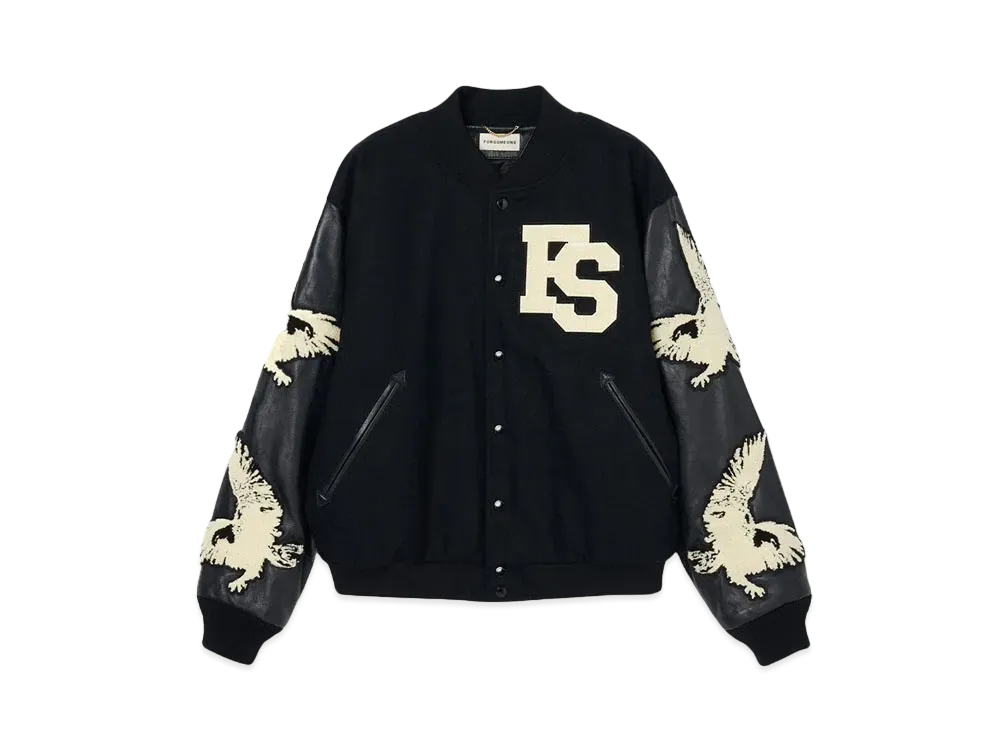 FORSOMEONE EAGLE VARSITY JACKET "BLACK"