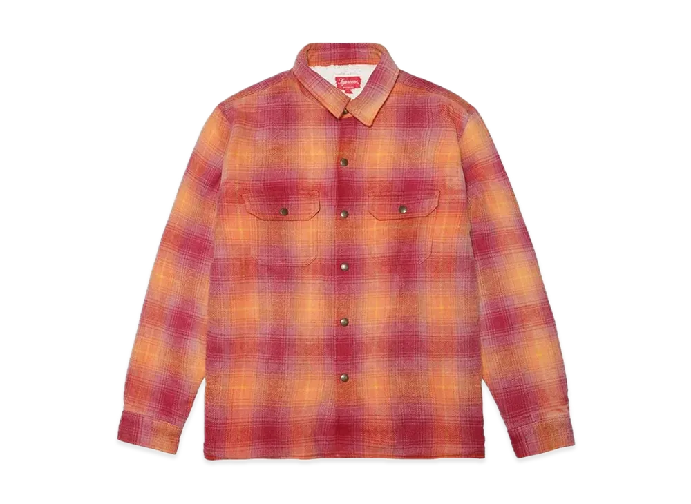 Supreme Shearling Lined Flannel Shirt "Red"