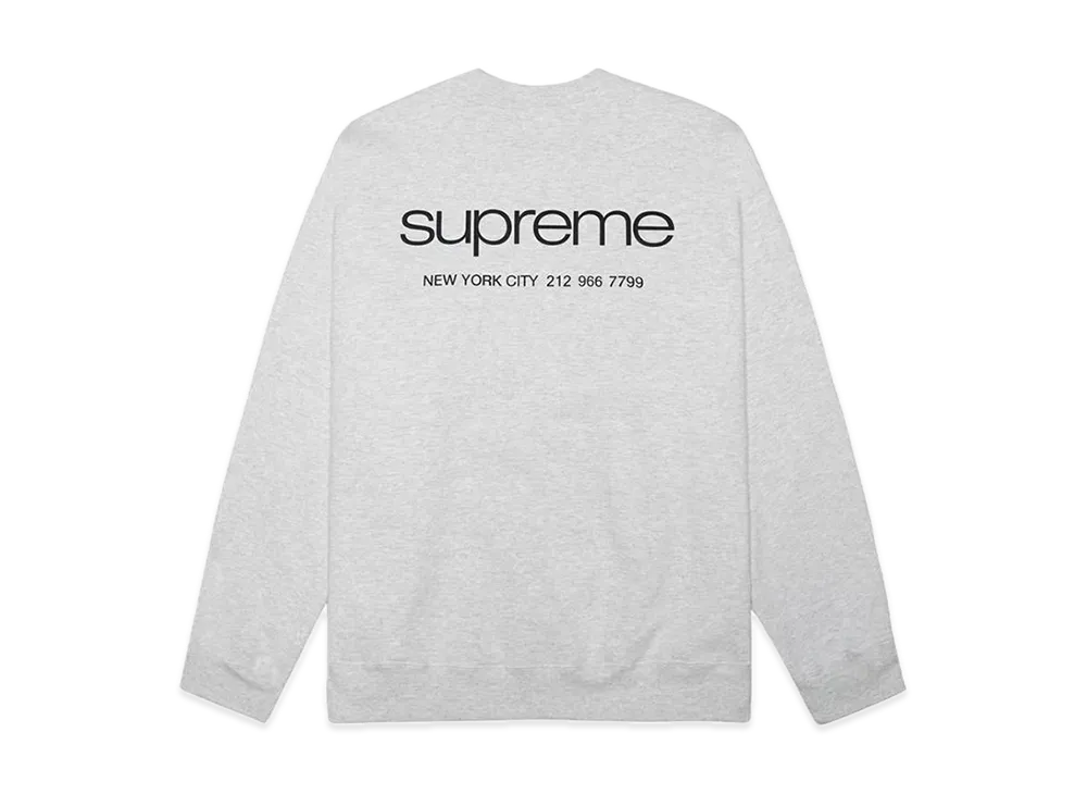 シュプリーム NYC クルーネック "アッシュ グレー"