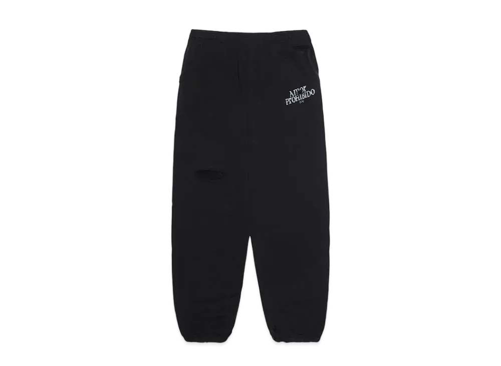 Amor Prohibido DISTRESSED LOGO SWEATPANT Exclusive for HYPE DROP "BLACK"