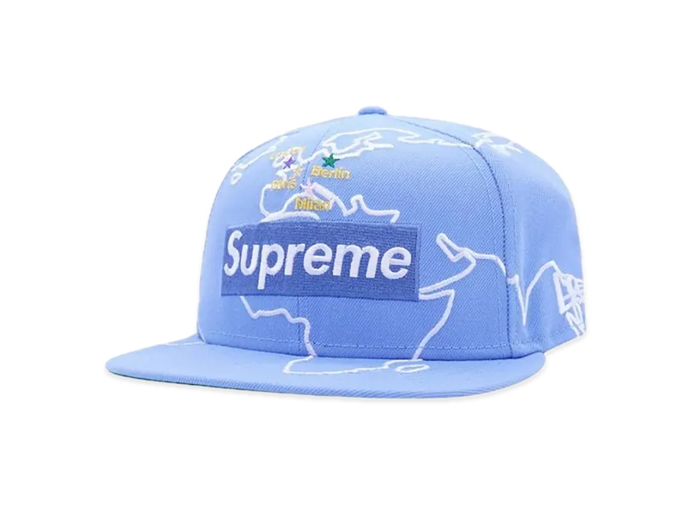 Supreme Worldwide Box Logo New Era "Light Blue"