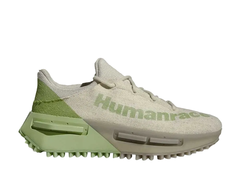 Pharrell Williams × adidas NMD S1 MAHBS "Alumina/Light Brown/Magic Lime"