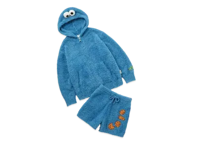 GELATO PIQUE x Sesame Street Cookie Monster Parka & Shorts Set "Blue"