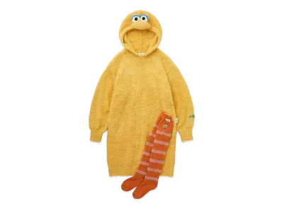 GELATO PIQUE x Sesame Street Online Limited Big Bird Onepiece & Long Socks Set "Yellow"