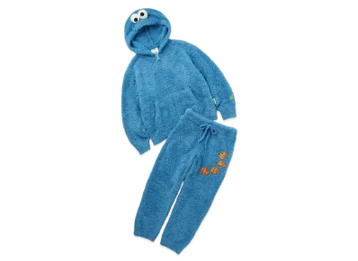 GELATO PIQUE x Sesame Street Homme Cookie Monster Parka & Long Pants Set "Blue"