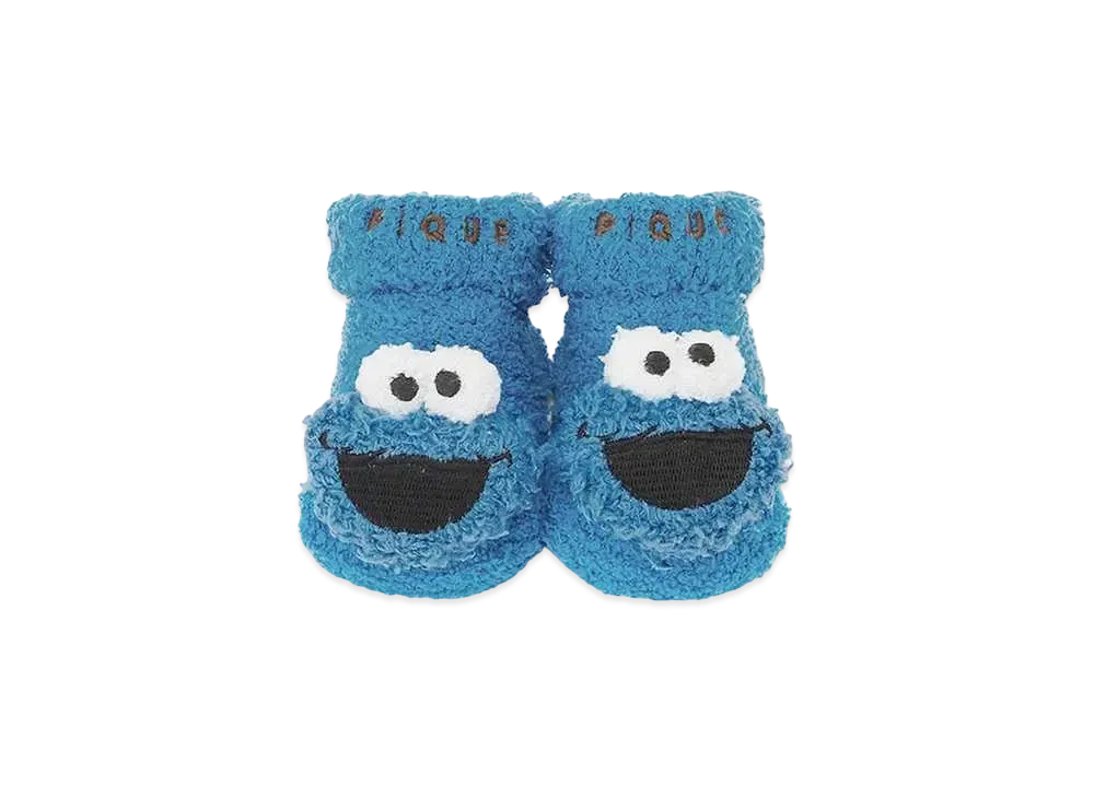 GELATO PIQUE x Sesame Street Baby Cookie Monster Socks "Blue"