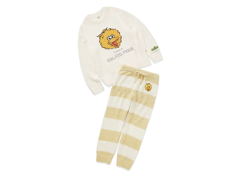 GELATO PIQUE x Sesame Street Jacquard Pullover & Long Pants Set "Yellow"