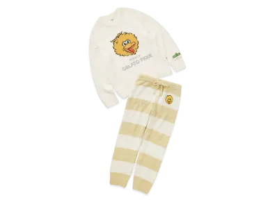 GELATO PIQUE x Sesame Street Jacquard Pullover & Long Pants Set "Yellow"