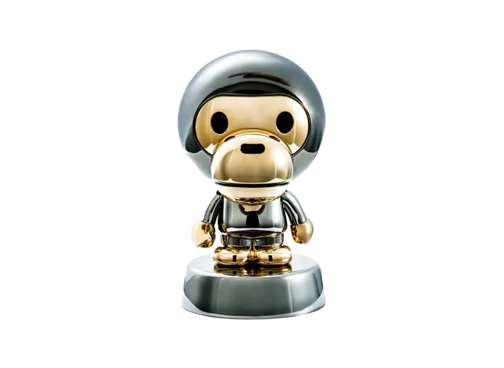 A BATHING APE Baby Milo Metal Figure "Silver"
