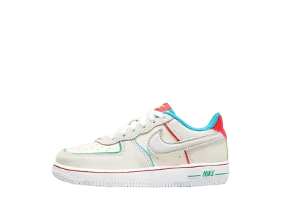 Nike PS Force 1 LV8 "Pale Ivory/Picante Red/Baltic Blue/White"
