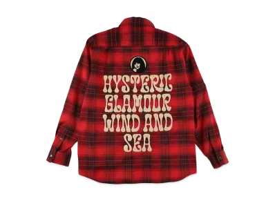 WIND AND SEA x HYSTERIC GLAMOUR Check Shirt "Red"