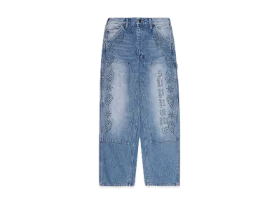 Supreme Paisley Studded Double Knee Painter Pant "Washed Blue"