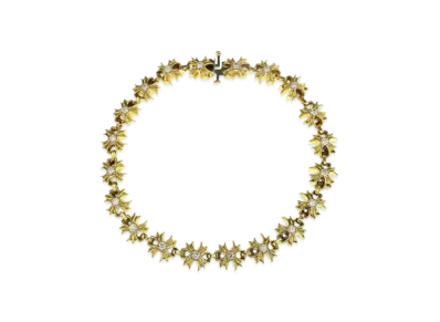 Chrome Hearts 22K Tiny E CH Plus Pave Diamond Bracelet "Yellow Gold"