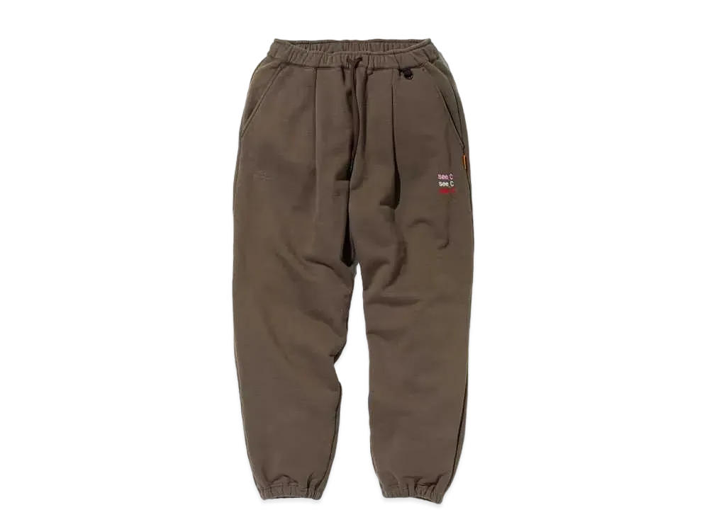 SEE SEE x eye_C Wide Sweat Pants "Brown"