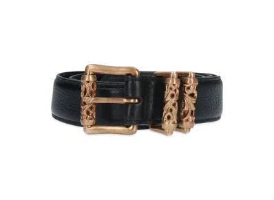 Chrome Hearts ROLLER 1.5 Inch 3PC Roller Leather Belt "Black/Bronze"